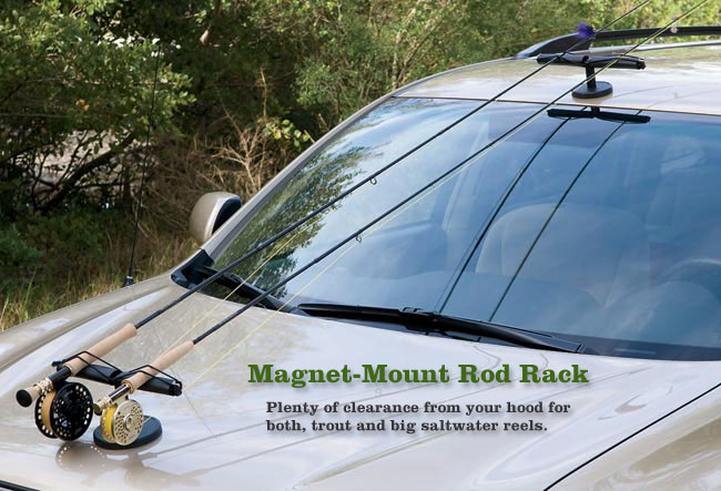 fishing rod rack. Magnet-Mount Rod Rack